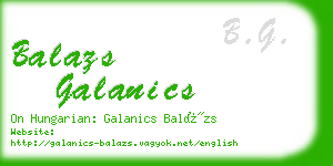 balazs galanics business card